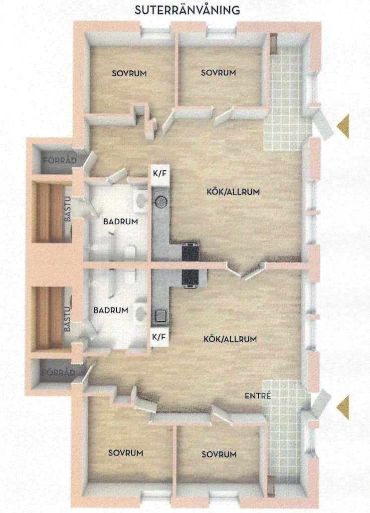 Planritning Nedervåningen