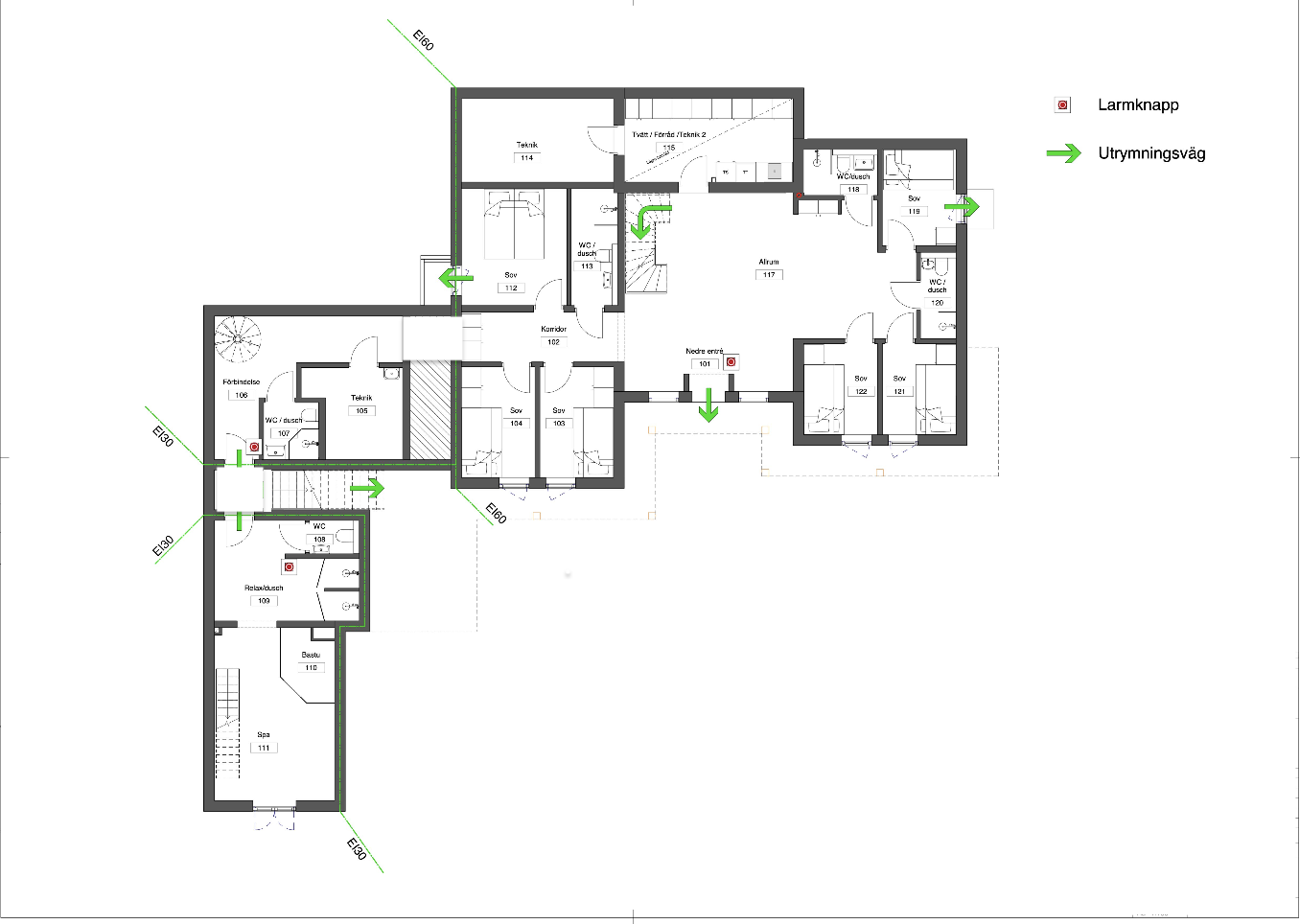 Planritning Bottenplan